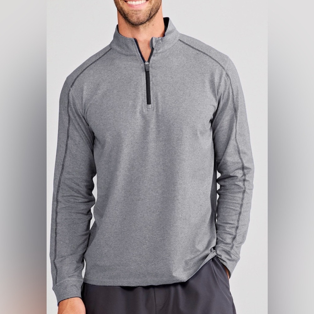 Men's Carrollton Organic Cotton Bamboo Quarter-Zip Performance Long Sleeve Shirt